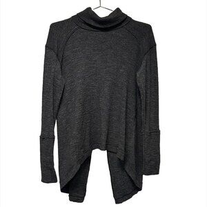 WE THE FREE Long sleeve, slit back, turtleneck sweater top - size XS - dark grey